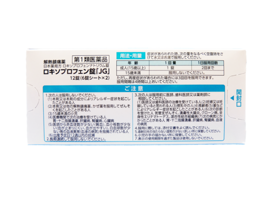 両サイドにミシン線が入った外箱裏面
