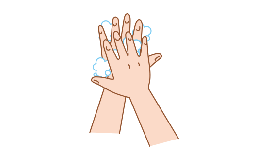 手の甲をよく洗うイラスト