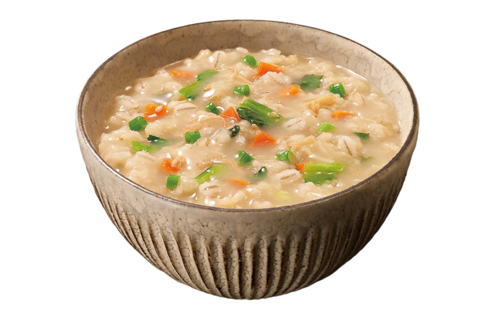 「健康を考えた もち麦粥」すっぽん粉末入り彩り野菜粥の画像