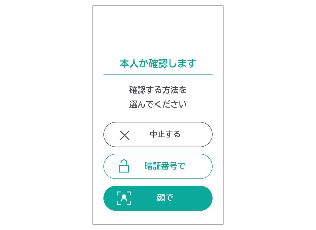 カードリーダー画面（本人確認方法選択）