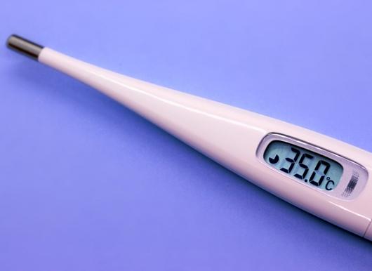 35.0℃を示す体温計